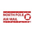 North pole air mail rubber stamp for post office new year and christmas Royalty Free Stock Photo