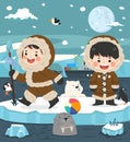 North pole arctic winter season cartoon