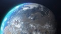 North Pole, Earth Space view Map ,Outer Space Travel Concept 3D , North Pole