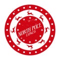 North pole express mail - round stamp template for gifts and letters.