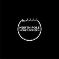 North Pole Post Office round stamp isolated on dark background