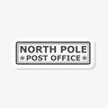 North Pole, post office sign or stamp sticker Royalty Free Stock Photo