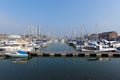 North Quay marina Weymouth Dorset UK with boats and yachts on a calm summer day