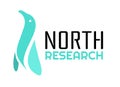 north research blue penguin logo design illustration