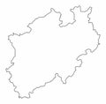 North Rhine-Westphalia outline map Royalty Free Stock Photo
