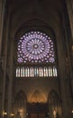 The North Rose window at Notre Dame cathedral on March 14, 2012 in Paris, France