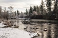 North Santiam river in winter. Oregon