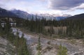 North Saskatchewan River in Canadian Rockies Royalty Free Stock Photo