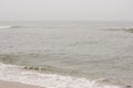 North sea coast on a rainy autumn day