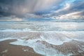 North sea coast at storm Royalty Free Stock Photo