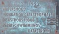 North Sea flood of 1953 commemorative plaque Royalty Free Stock Photo