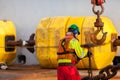 Able body seaman working on deck under anchor handling operation