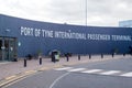 Exterior of Port of Tyne International Passenger Terminal building showing sign