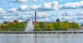 North shore of the Kokemanjoki river in Pori, Finland Royalty Free Stock Photo