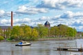 North shore of the Kokemanjoki river in Pori, Finland Royalty Free Stock Photo