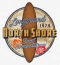 North Shore Surf Competition Retro Art