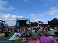 People roll to the side after shavasana at Wanderlust MC Yogi Yoga Class