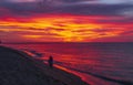 Beautiful Sunset on the beach in Hawaii Royalty Free Stock Photo