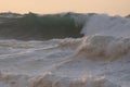 North shore storm surf at sunset Royalty Free Stock Photo