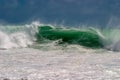 North Shore waves in Kauai breaking along the seashore