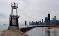 North side of North Avenue Breakwater Light Tower Royalty Free Stock Photo