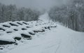 North slope Aibga Ridge Western Caucasus at ski resort Gorky Gorod