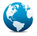 North and South America, Europe, Africa Global World Planet Earth Icon Royalty Free Stock Photo