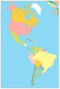 North and South America Political Map. No text Royalty Free Stock Photo