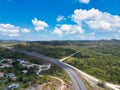 Toll road in Jamaica aerial of the highway from Mandela Angels St Catherine to Ocho Rios St Ann