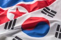 North and south korea flag. Colorful south and North Korea flag Royalty Free Stock Photo