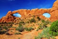 Arches National Park, North and South Window, American Southwest Desert, Utah, USA Royalty Free Stock Photo