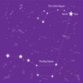 The North Star, Big and Little Dipper Constellations.Celestial Background Royalty Free Stock Photo