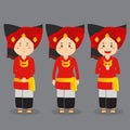 North Sumatra Character with Various Expression