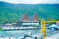 North Sumatra, Indonesia - ferry arrival at Ambarita port on Samosir Island after sailing on Lake Toba - December 26, 2023