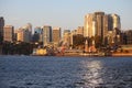 North Sydney skyline with Luna Park at sunset