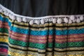 North Thai fabric wool traditional black colorful countryside pattern