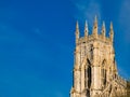 The north tower at the entrance to York Minster in northern England, UK