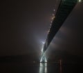 The north tower of the Lions Gate Bridge with haze from the Vancouver Island forest fires of the summer of 2015. Royalty Free Stock Photo