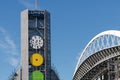 North Tower and roof arch of Lumen Field stadium in Seattle