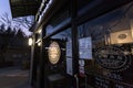 NORTH VANCOUVER, BC, CANADA - MAR 19, 2020: A health notice sign in the front of a store mandating social distancing