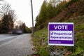 NORTH VANCOUVER, BC, CANADA - NOV 08, 2018: Signage on Dollarton Highway reminding citizen to vote in BC`s electoral