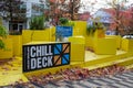 The Chill Deck, a outdoor public patio converted into a designated alcohol allowed zone