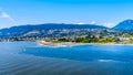 The Burrard Inlet, the entrance into Vancouver harbor in BC, Canada