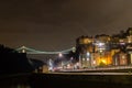 North view of Clifton Suspension Bridge Bristol by night Royalty Free Stock Photo