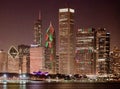 North Wall of Chicago Skyline At Night