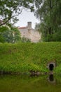 The north wall of Toompea Castle can be seen from Toompark park, Tallinn, Estonia