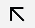 Northwest North West Pointer Pointing Arrowhead Arrow Navigation Path Location Aim Here There Up Left SVG Sign Icon Vector