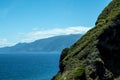 The North West Coast where the Mountains in the north of the Island of Madeira meet the Atlantic Ocean Royalty Free Stock Photo