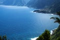 The North West Coast where the Mountains in the north of the Island of Madeira meet the Atlantic Ocean Royalty Free Stock Photo