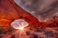 North window arch in the Arches National Park Utah. Royalty Free Stock Photo